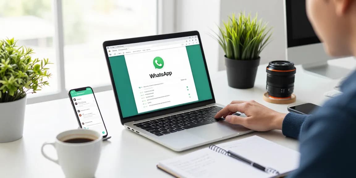 Engaged user navigating WhatsApp網頁版 on a modern desktop setup, showcasing productivity and focus in a tech workspace.