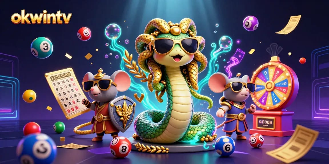 Play exciting lottery games with okwintv while enjoying vibrant casino-themed visuals.