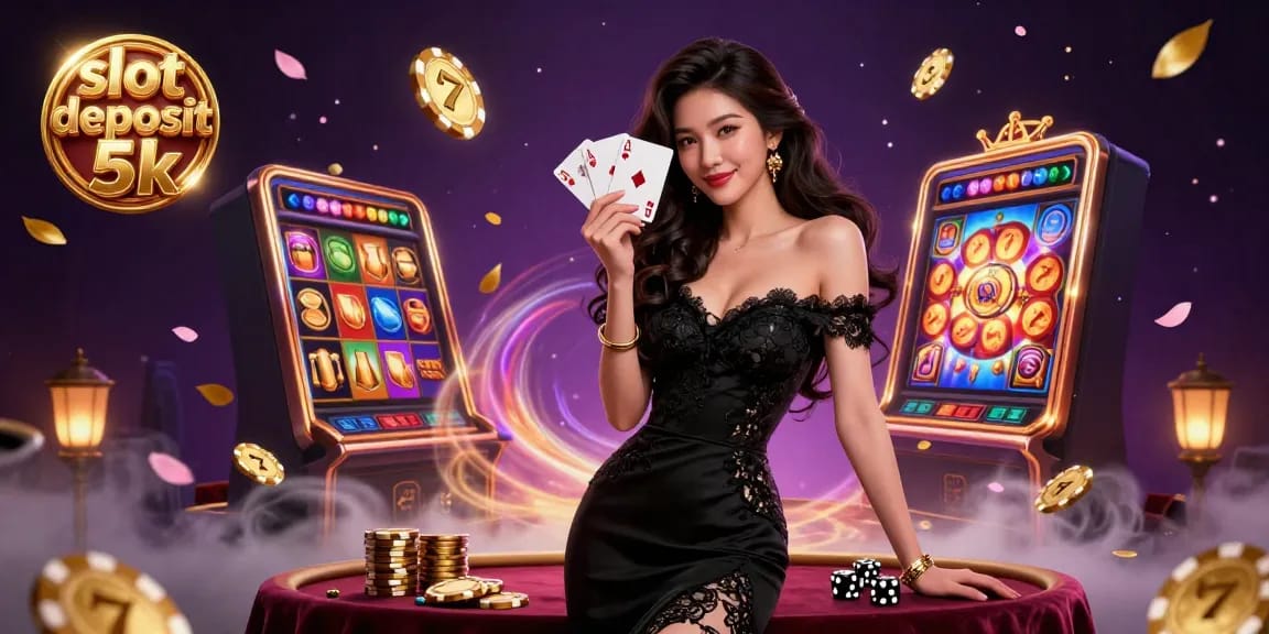 Experience the excitement of slot deposit 5k with vibrant symbols and dynamic gameplay in a lively casino setting.