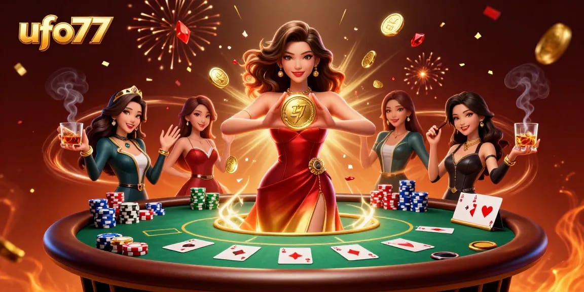 Engage with ufo77 promotions while celebrating wins with stunning casino illustrations.