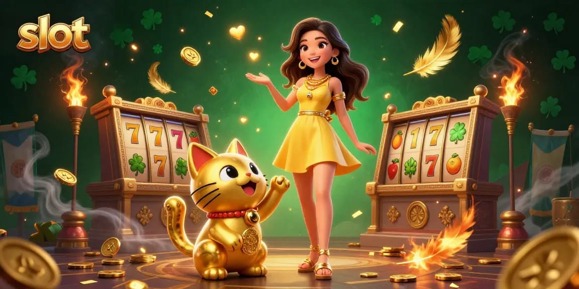 Spin the slots to win with vibrant visuals and golden lucky charm interactions