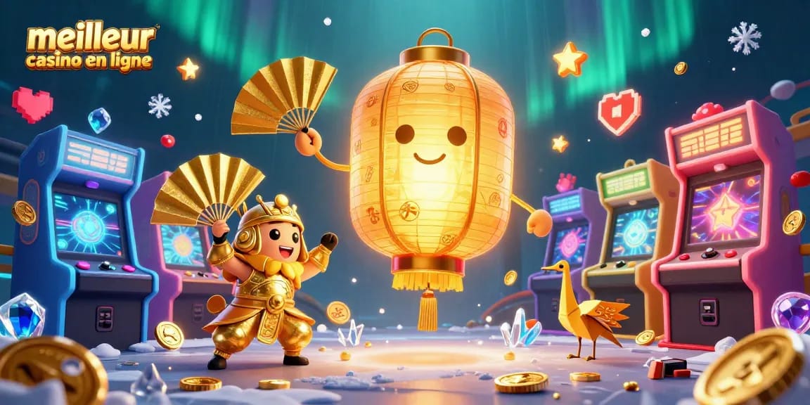 Jouez aux jeux passionnants du meilleur casino en ligne avec des symboles porte-bonheur et des machines scintillantes.