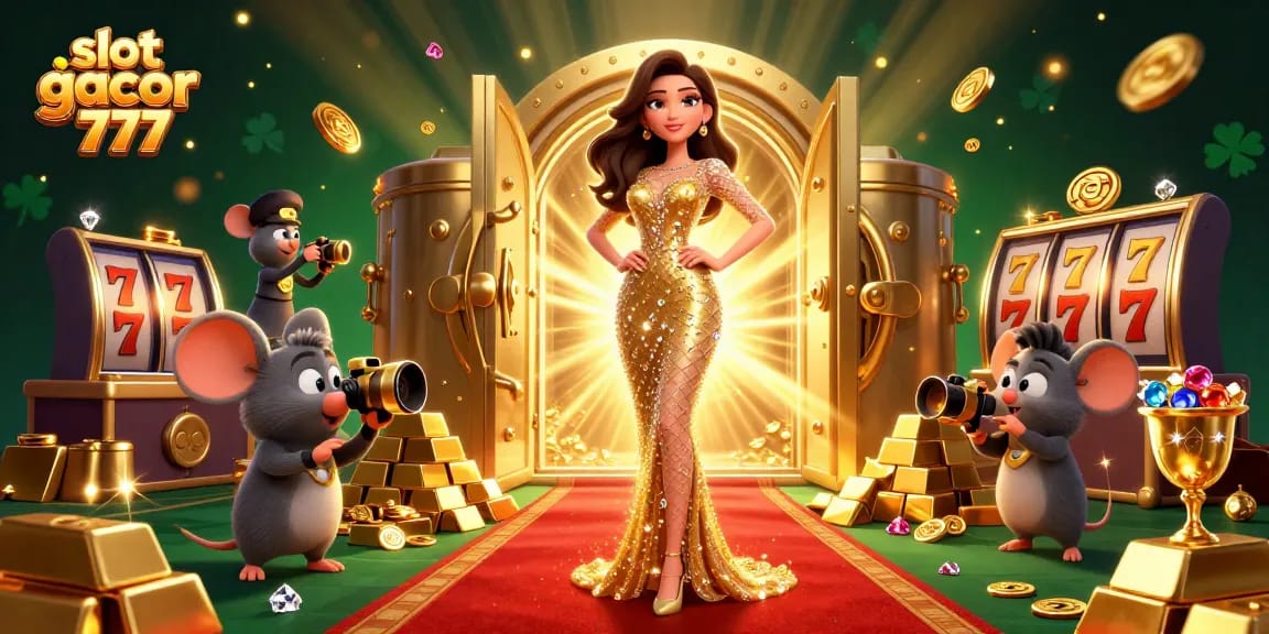 Slot gacor 777 illustration showcasing vibrant gaming elements, glamorous characters, and dynamic visuals
