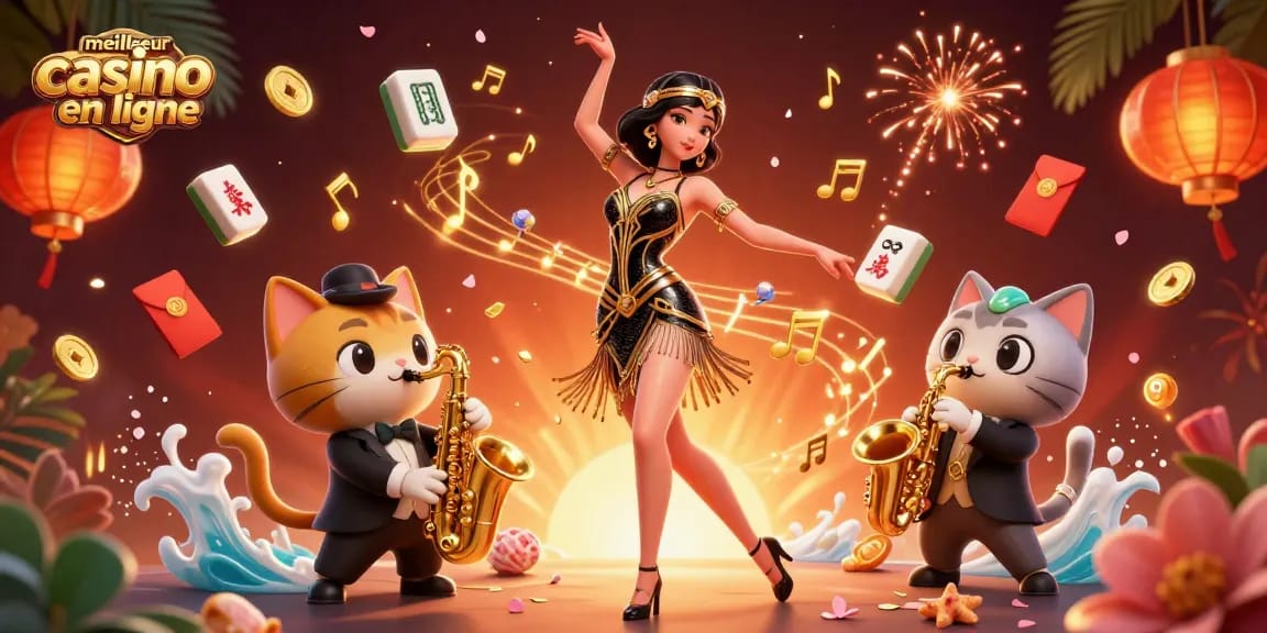 Vivez l'excitation du meilleur casino en ligne avec notre illustration 3D dynamique mettant en avant des éléments de casino animés.