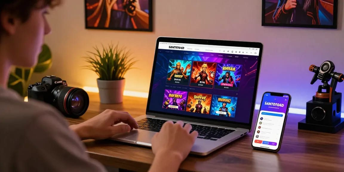 Pengguna mengeksplorasi situs SANTOTO4D di laptop untuk pengalaman bermain angka online yang nyaman.