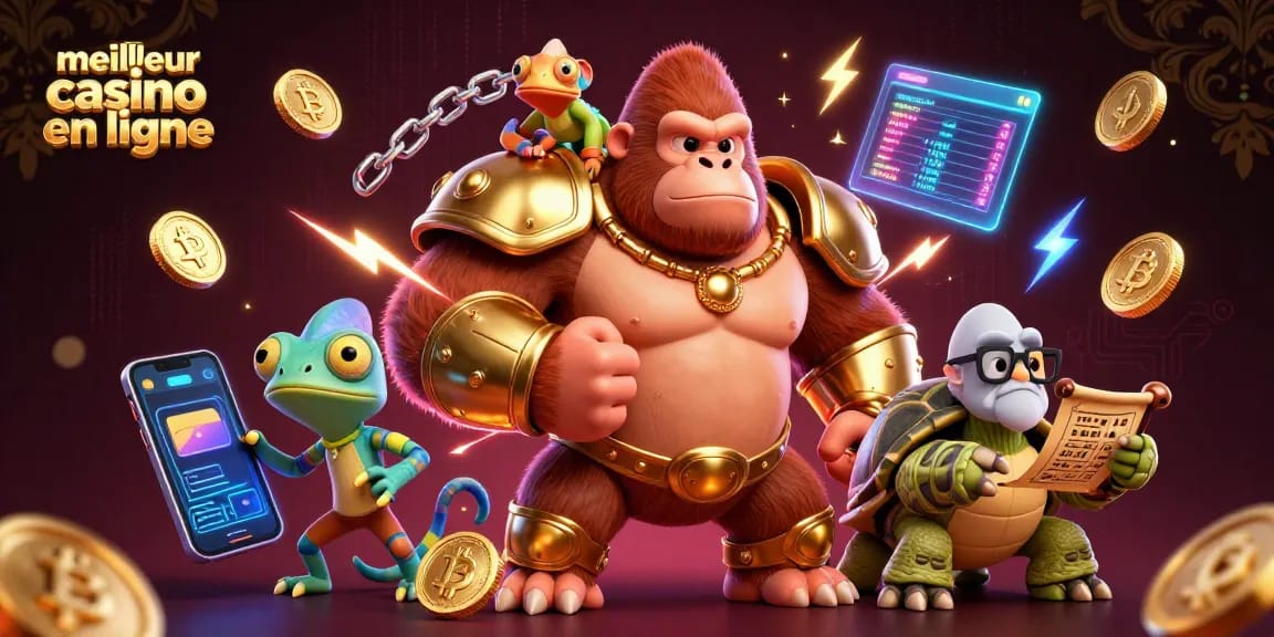 Vivez l'action du meilleur casino en ligne avec des personnages animés et des éléments de jeu vibrants.