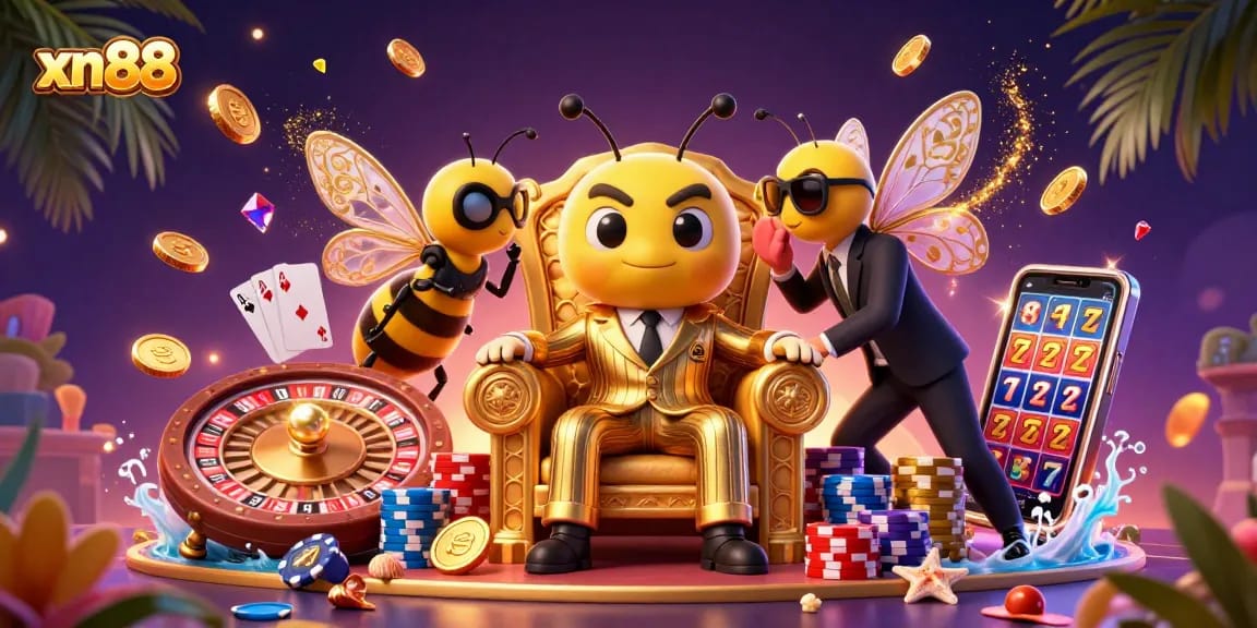 Engage with xn88 as the bumblebee mob boss orchestrates thrilling casino action in a captivating scene.
