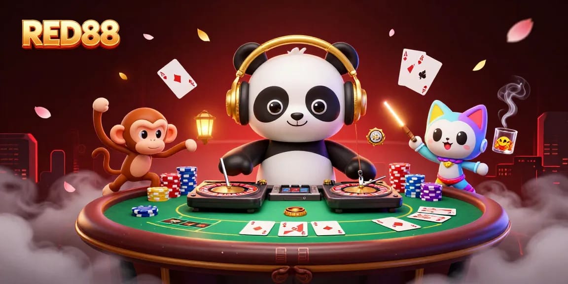 Experience excitement at RED88 with a DJ panda and dynamic gambling action