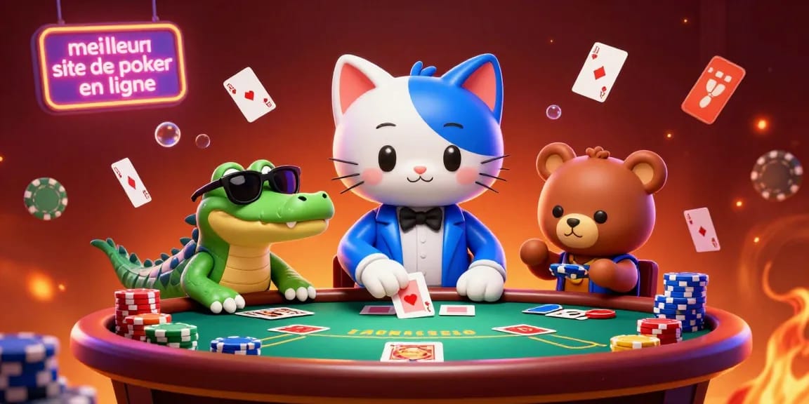 Apprenez à jouer sur le meilleur site de poker en ligne avec cette illustration captivante.