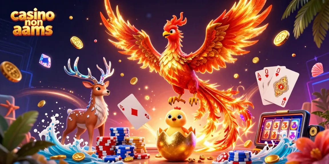 Scopri il brivido dei casinò non AAMS con personaggi colorati ed elementi di gioco in un'ambientazione vibrante.