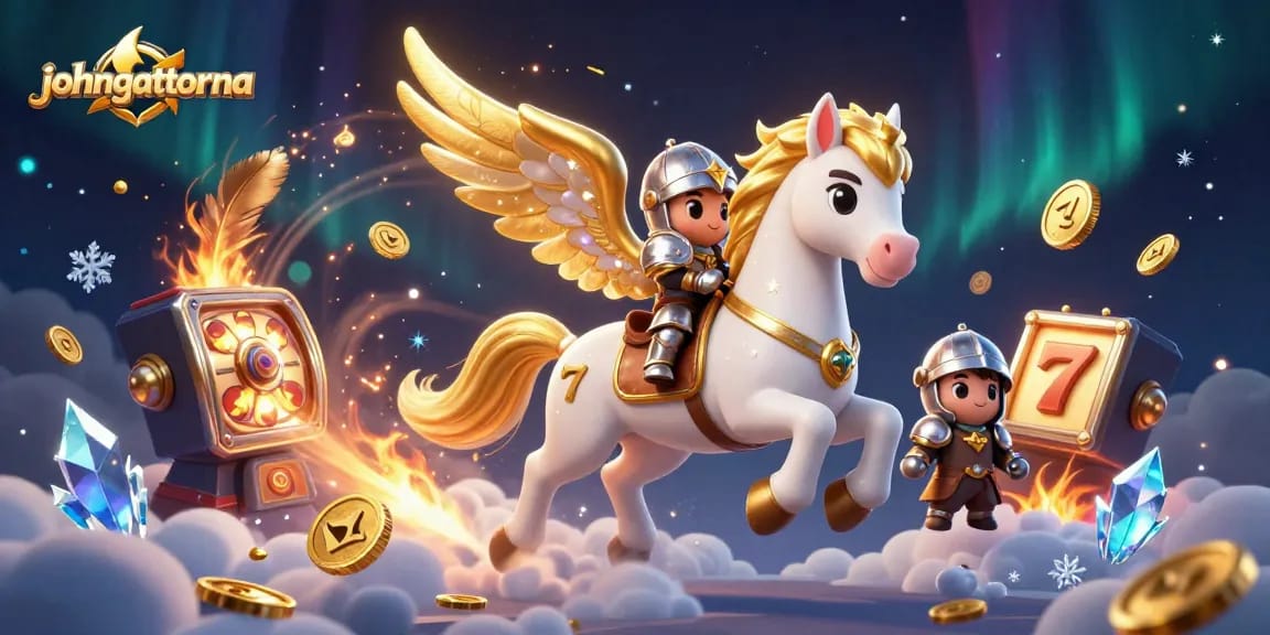 Win big with johngattorna in this captivating casino illustration featuring exciting slot machines and mesmerizing effects.