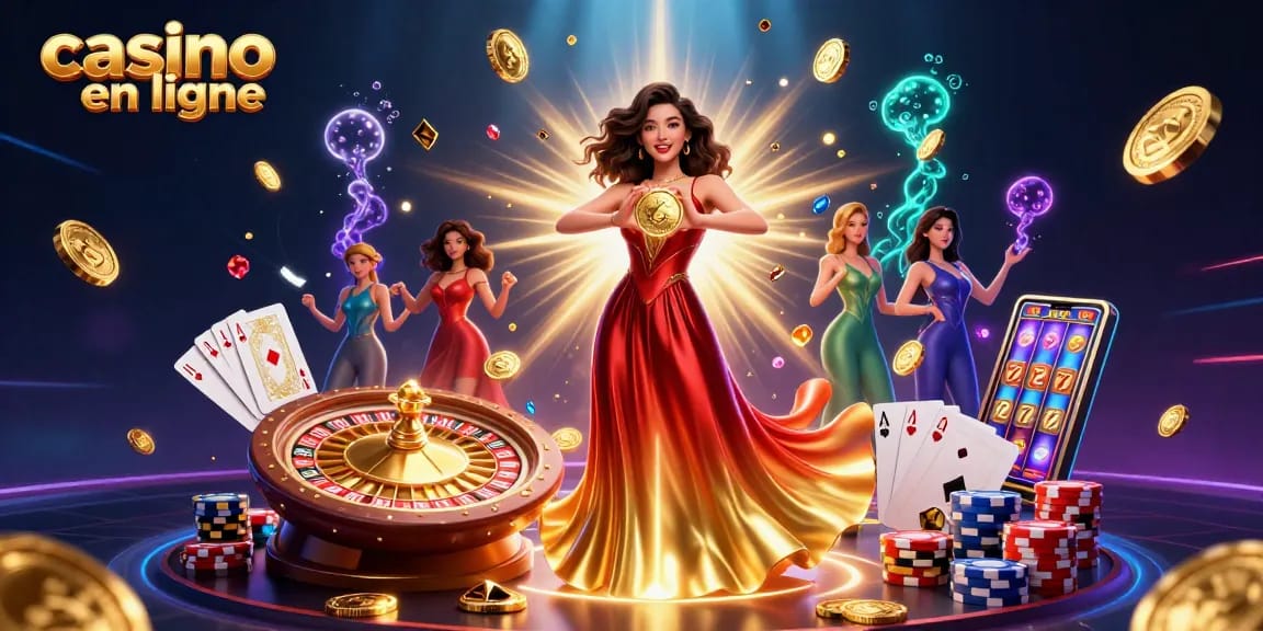 Vivez des moments palpitants dans un casino en ligne avec des visuels époustouflants, célébrant des gains importants et des jeux excitants.