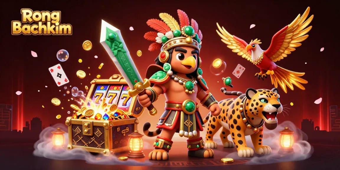 Engage with Rong bachkim strategies in an ultra-detailed casino illustration emphasizing winning techniques and vibrant gameplay.