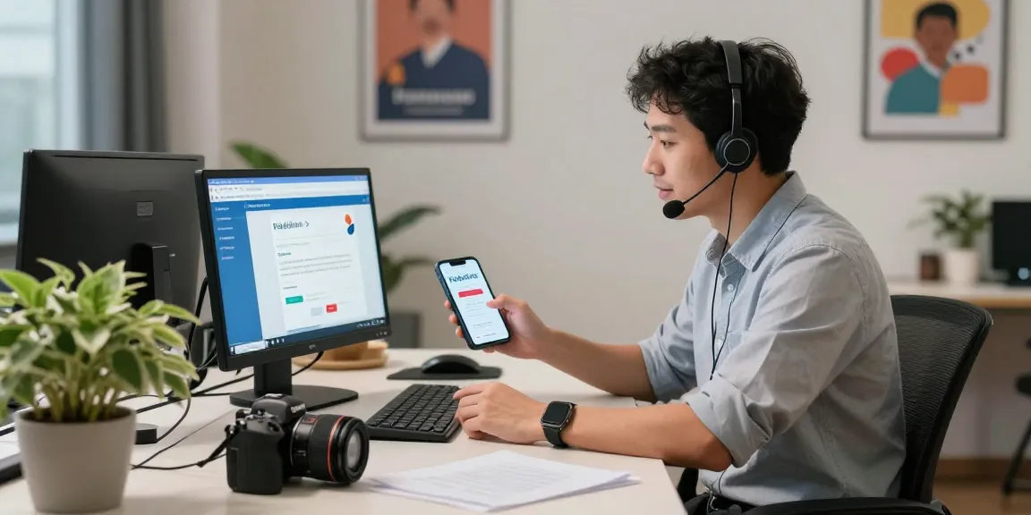 Telus-Technical-Support assisting a user with Hotmail issues in a modern office environment.
