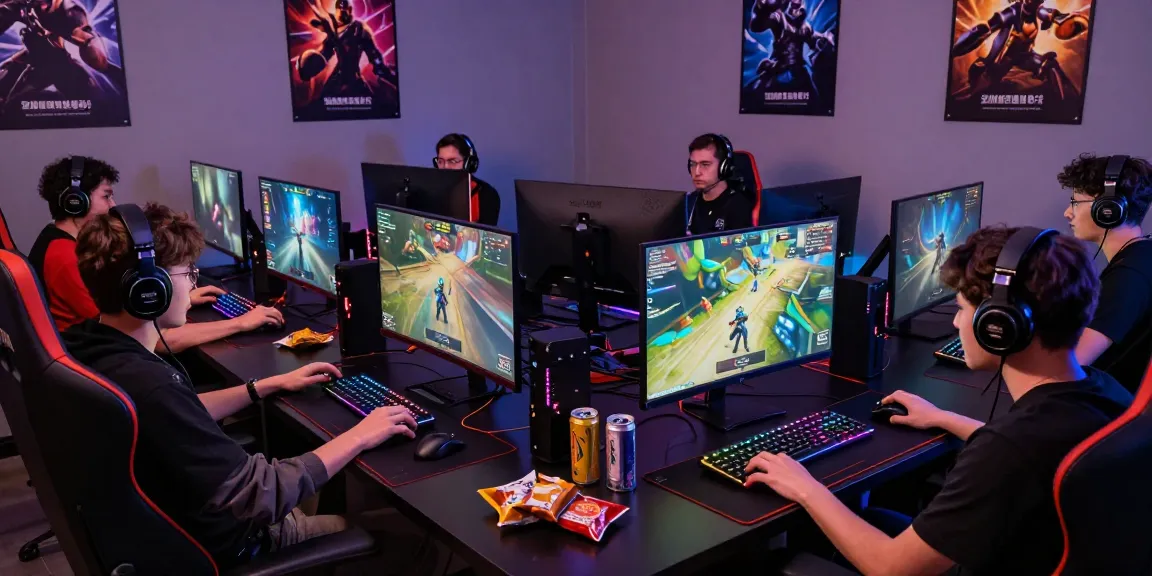 Group of gamers playing with animated avatars while discussing rokok88 link alternatif strategies in a lively setting.