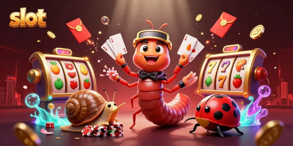 Menang slot modern dengan dealer kartun XXX dan simbol beruntung menggunakan slot.