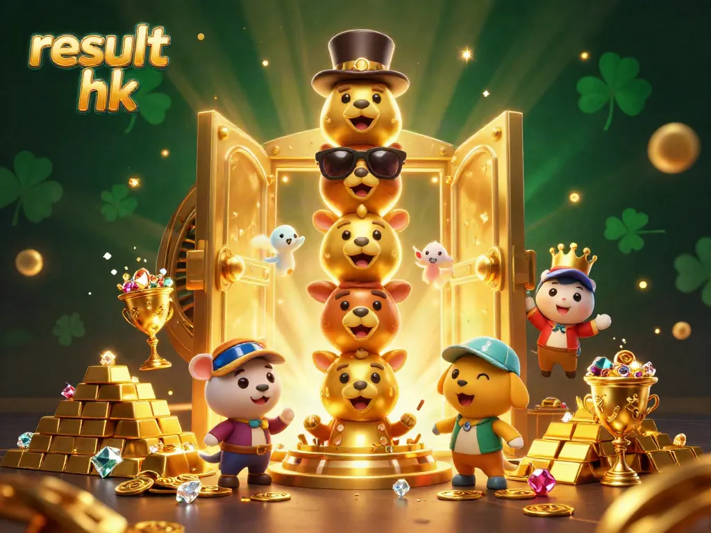 Menyaksikan hasil togel Hongkong terbaru di hasil hk dengan totem emas dan harta yang berkilau.