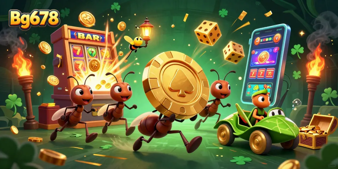 Engage with Bg678's thrilling gaming adventures featuring golden poker chips and lively characters.
