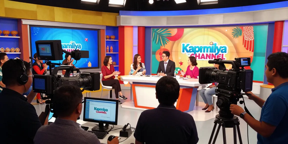 Live broadcasting scene for kapamilyachannel.com with hosts and colorful set
