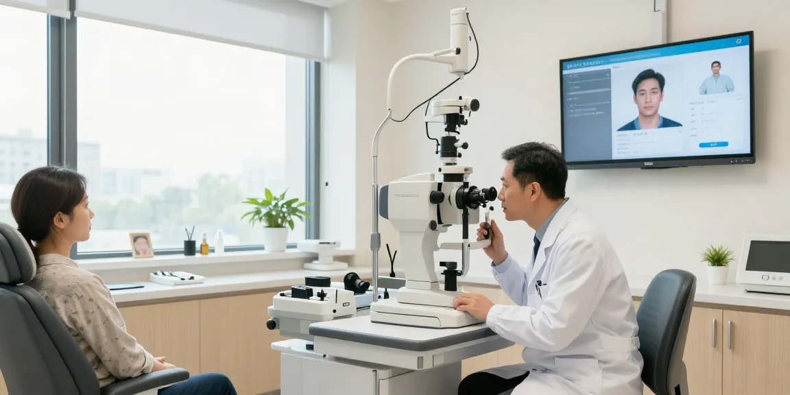 Advanced eye care examination at SNU Eye Clinic in Seoul, showcasing snuseoul's commitment to personalized treatment.