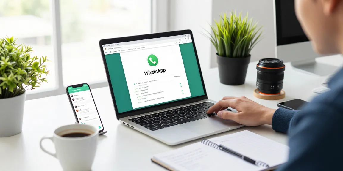 Engaged user navigating WhatsApp網頁版 on a modern desktop setup, showcasing productivity and focus in a tech workspace.
