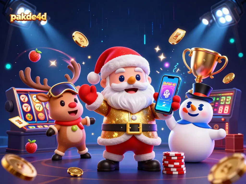 Experience thrilling gameplay with pakde4d as Santa and friends celebrate jackpot wins.