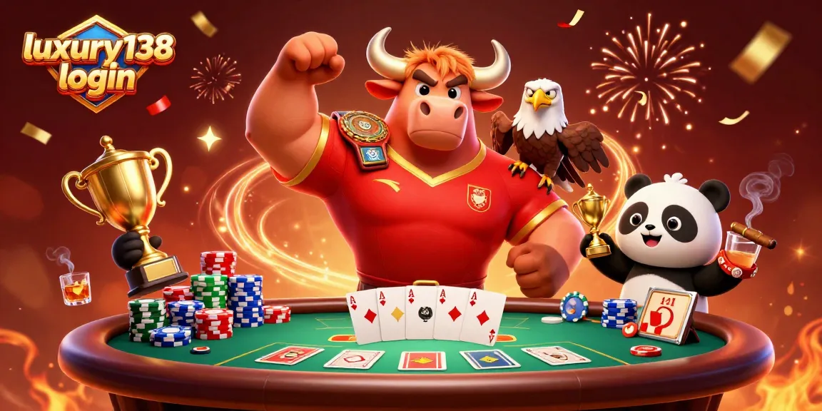 Experience the excitement of winning with luxury138 login in this vibrant casino-themed illustration.