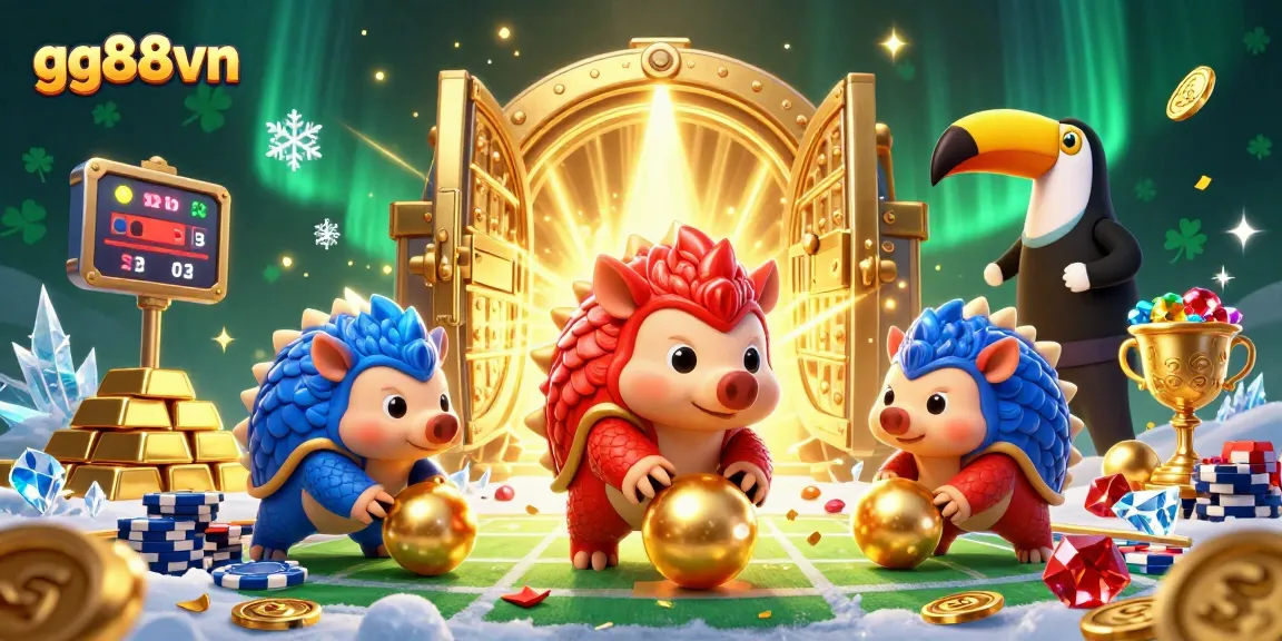 Experience thrilling gameplay with gg88vn as rival pangolins compete in a vibrant casino scene.