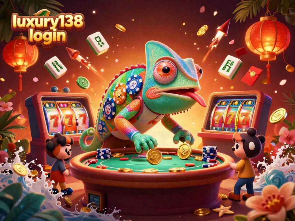 Masuk ke luxury138 login dengan tampilan kasino 3D yang penuh warna dan elemen menarik.