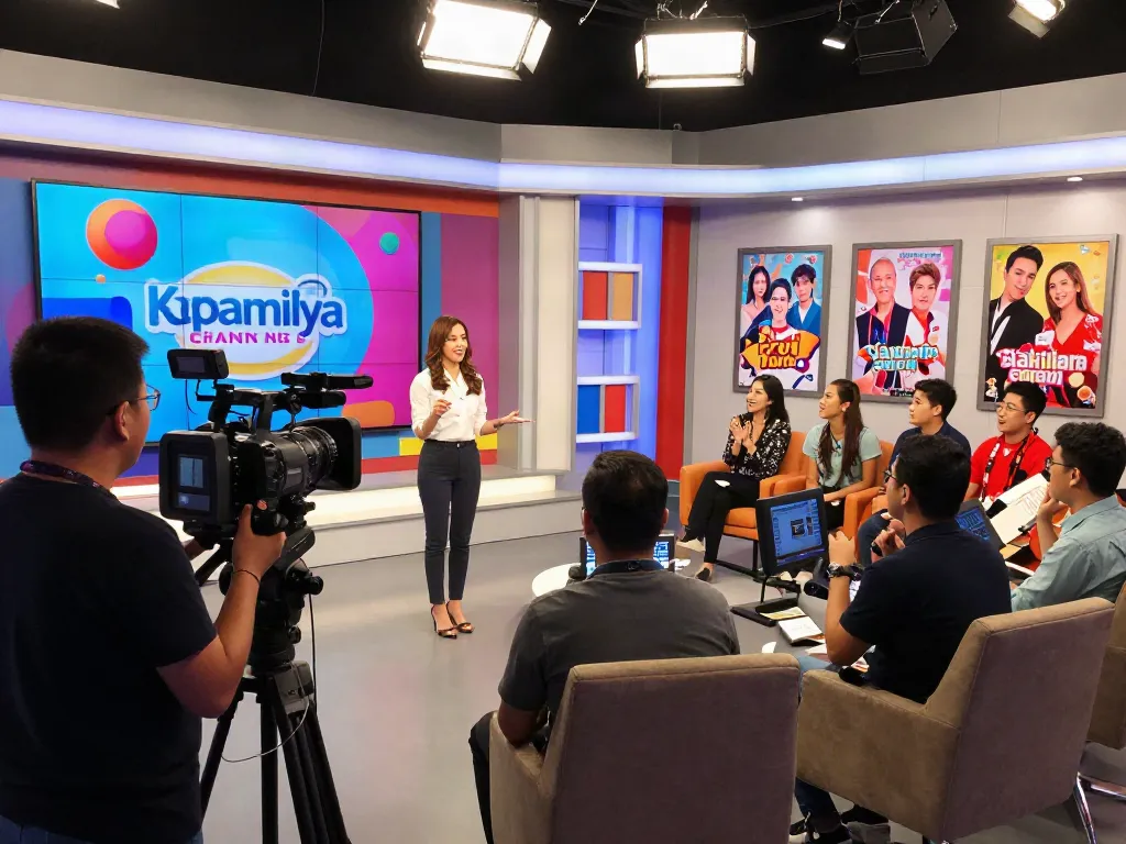 Live broadcasting scene on kapamilyachannel.com featuring vibrant studio atmosphere and audience engagement.