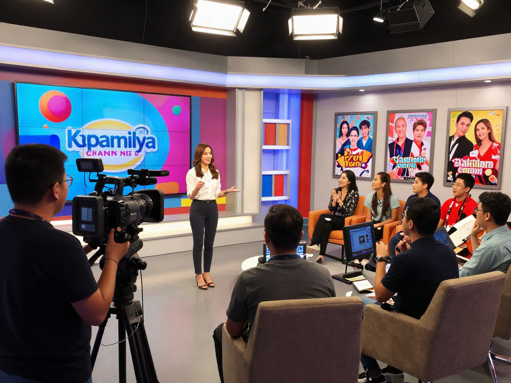 Live broadcasting scene on kapamilyachannel.com featuring vibrant studio atmosphere and audience engagement.