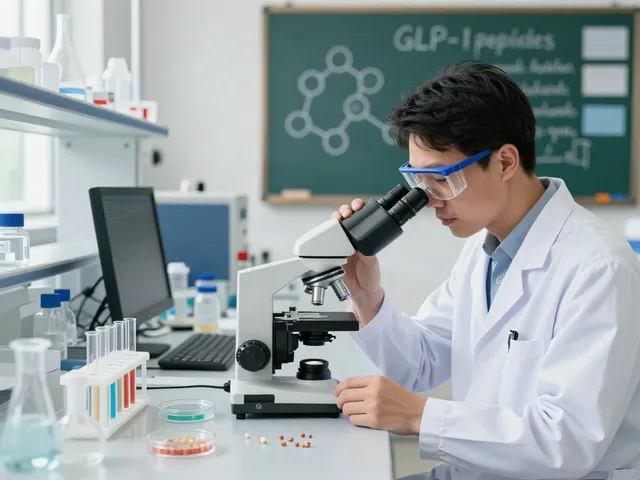 Researching swiss chems retatrutide in a modern lab environment.