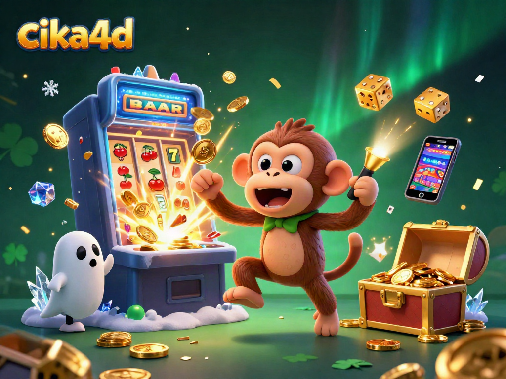 Engage with vibrant cika4d gaming excitement featuring rich 3D elements in a lively casino atmosphere.