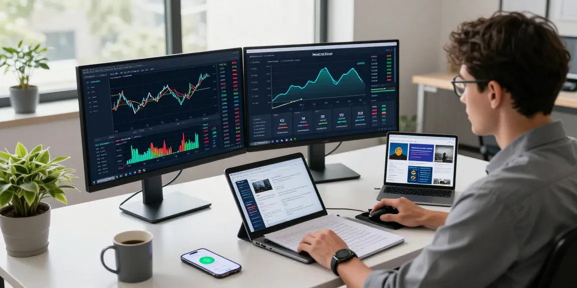 Funexchange dashboard and trading interface in a modern, organized crypto workspace with real-time charts and digital wallet.