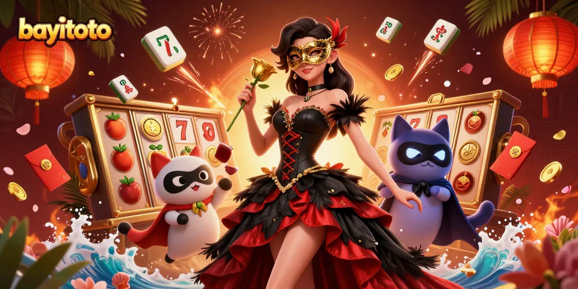 Experience winning with bayitoto in a vibrant 3D casino illustration featuring dynamic gaming elements.