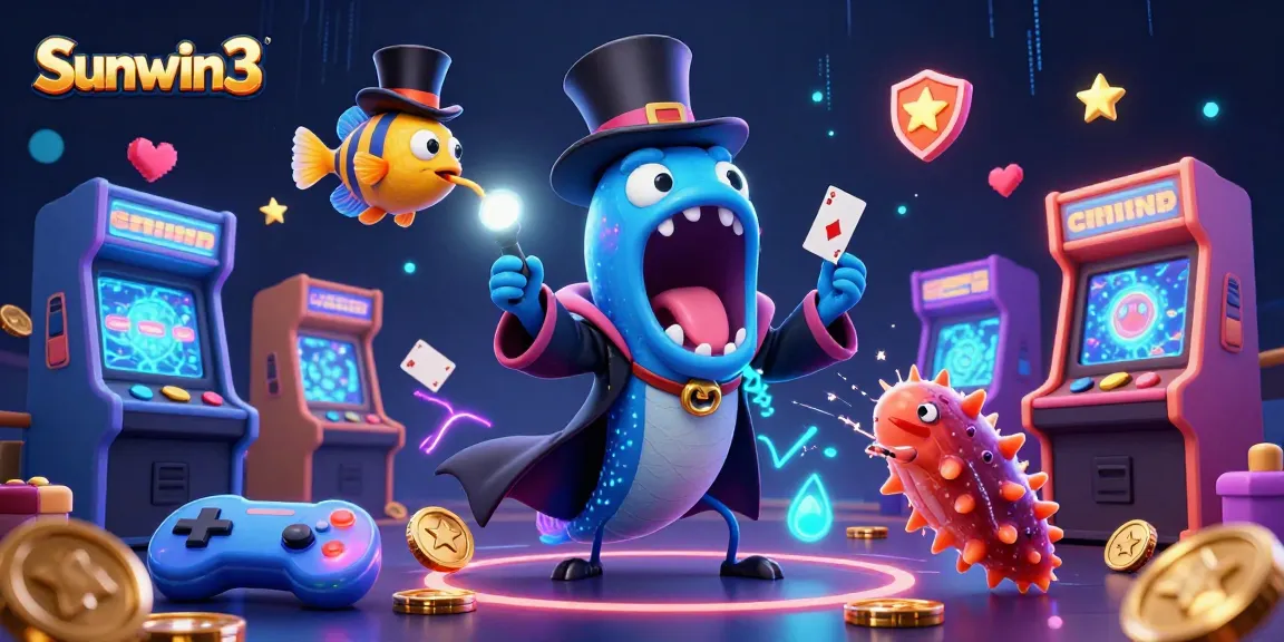 Experience the vibrant world of sunwin3 with a magical deep-sea casino scene featuring unique characters and game elements.