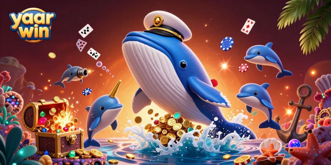 Experience vibrant gameplay with yaar win in this interactive 3D casino illustration featuring ocean-themed characters.