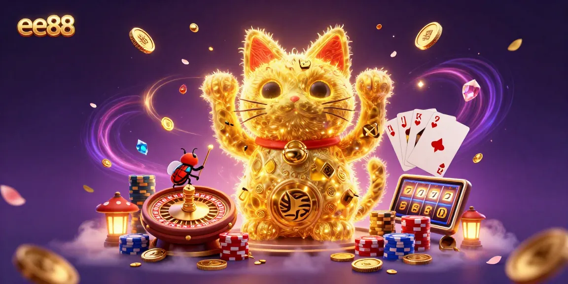 Win big at ee88 with the lucky cat summoning treasures in a vibrant casino scene.