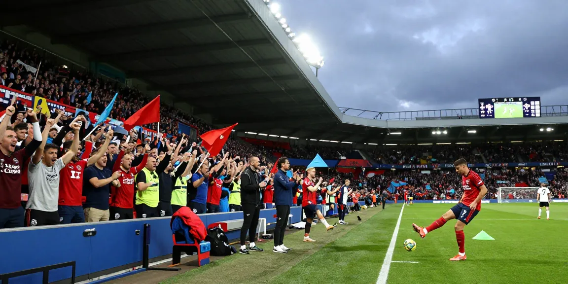 Exciting Premier League scene showcasing fans and players at a match, highlighting bk8th's real-time football updates.