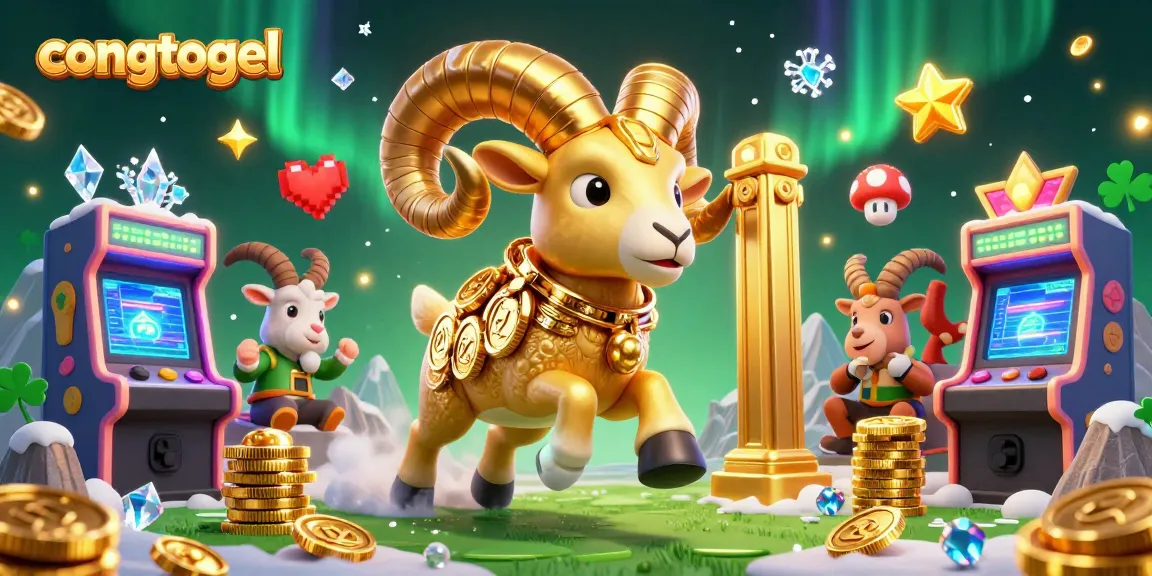 Engage with congtogel's dynamic 3D gaming and lottery experience surrounded by vibrant casino elements.