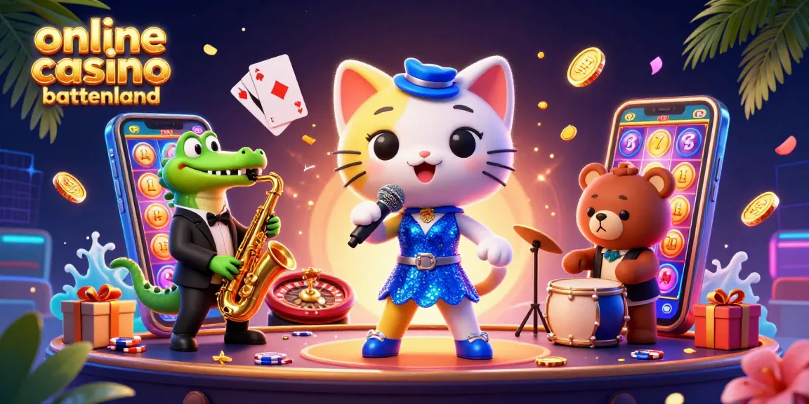 Experience the thrills of online casino buitenland with a lively 3D illustration featuring charismatic casino characters.
