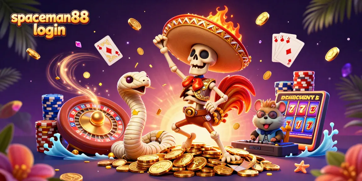 Join the fun with spaceman88 login for exciting casino games, featuring animated characters in action.
